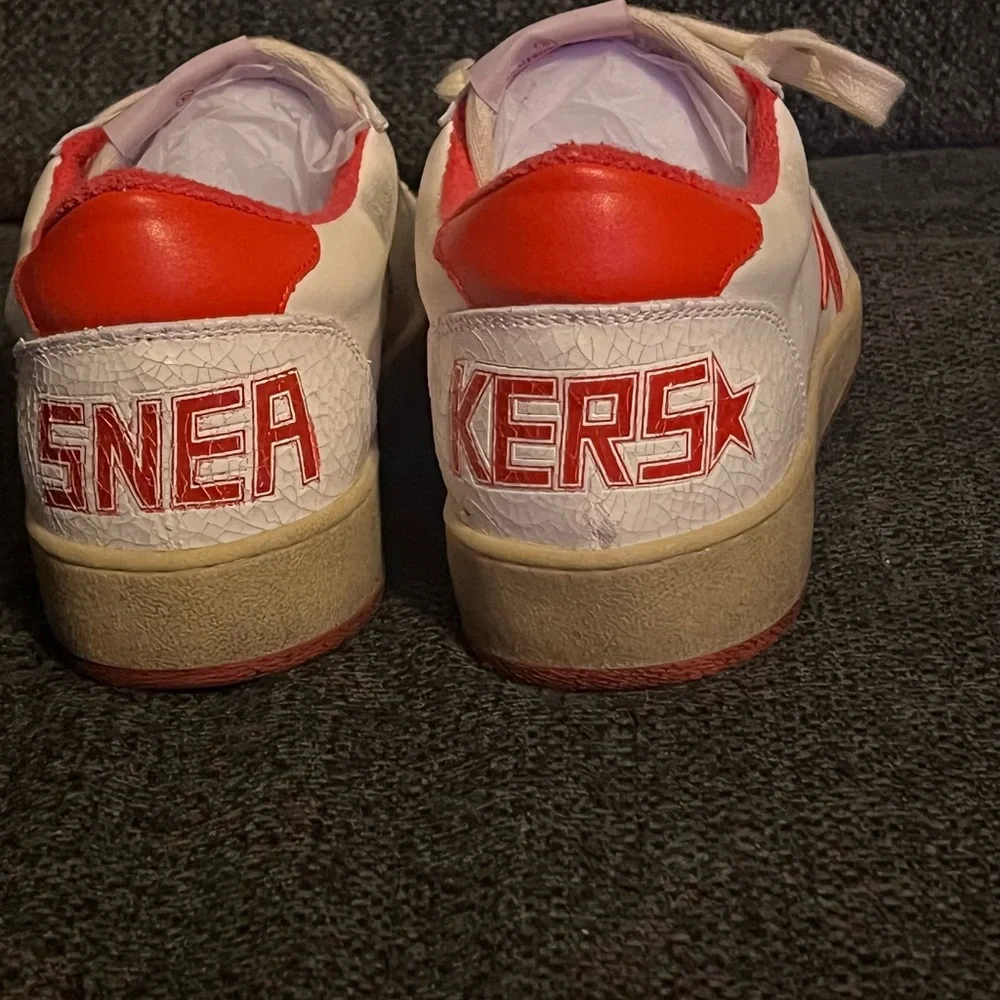 Golden Goose White and Red Sneakers Uni sex - Picture 5 of 7